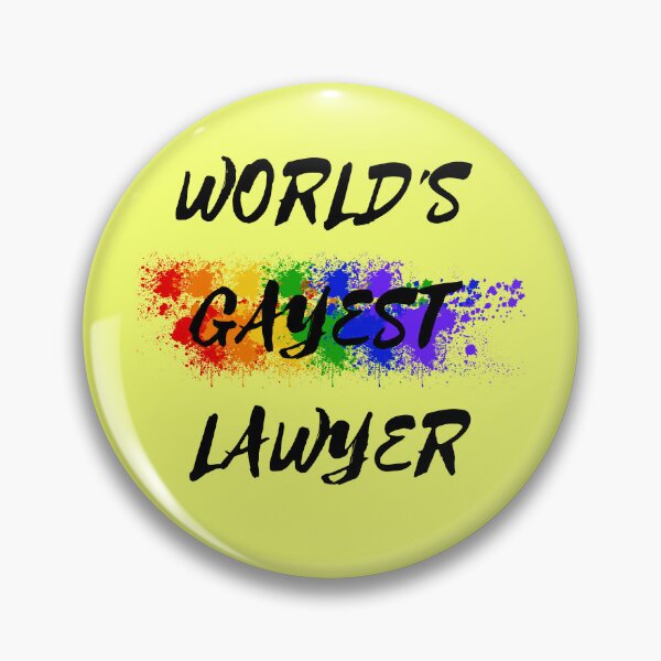 Item preview, World's Gayest Lawyer LGBT Humor With Rainbow Colors For Proud Queer Lawyers In Yellow designed and sold by LuckyKermit.