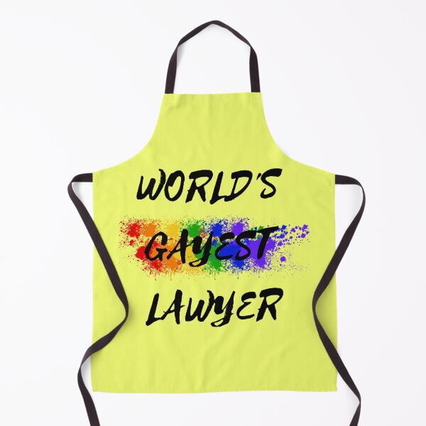 Item preview, World's Gayest Lawyer LGBT Humor With Rainbow Colors For Proud Queer Lawyers In Yellow designed and sold by LuckyKermit.