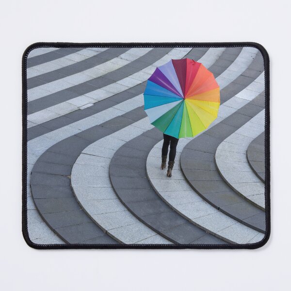 Item preview, Rainbow Umbrella & Curved Stairs designed and sold by Wilma Sloot.