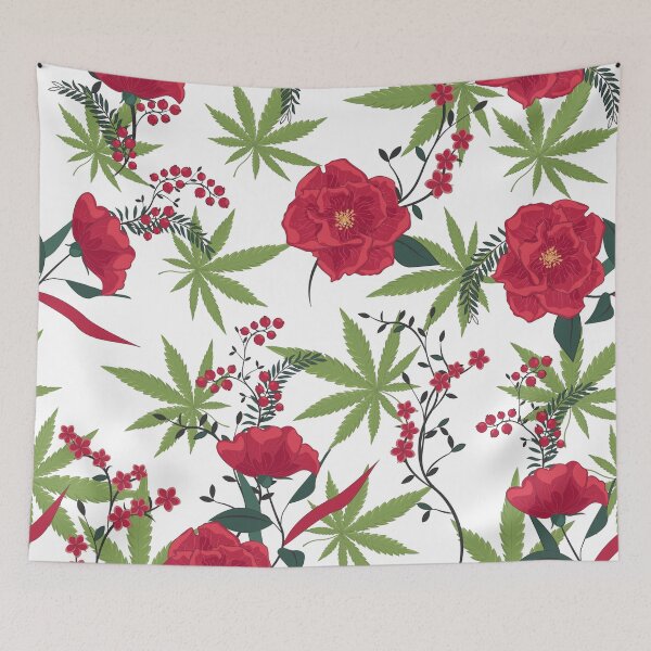 Item preview, Rose-Marijuana Floral Pattern designed and sold by Harsh  Katariya.