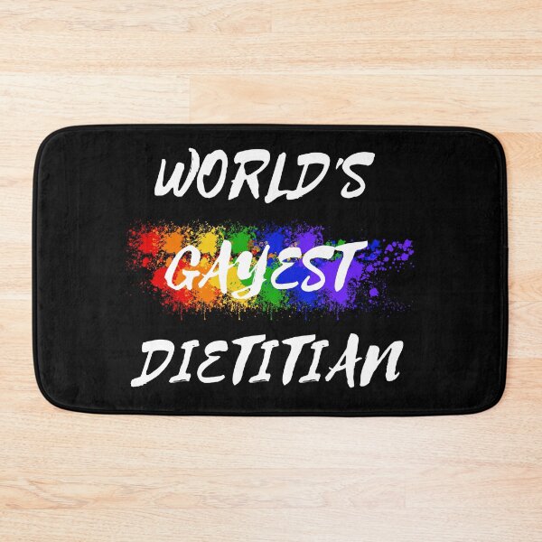 Item preview, World's Gayest Dietitian LGBT Humor With Rainbow Colors For Proud Queer Dietitians In Black designed and sold by LuckyKermit.
