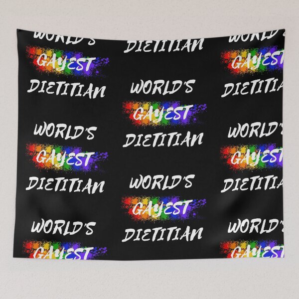 Item preview, World's Gayest Dietitian LGBT Humor With Rainbow Colors For Proud Queer Dietitians In Black designed and sold by LuckyKermit.