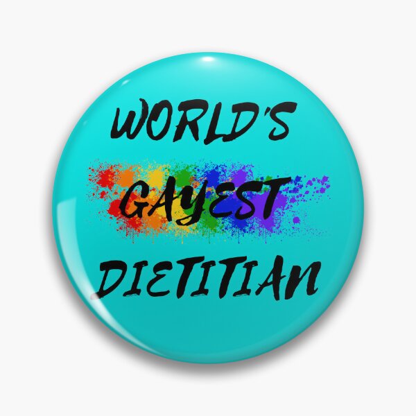 Item preview, World's Gayest Dietitian LGBT Humor With Rainbow Colors For Proud Queer Dietitians In Cyan designed and sold by LuckyKermit.