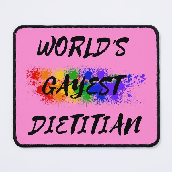 Item preview, World's Gayest Dietitian LGBT Humor With Rainbow Colors For Proud Queer Dietitians In Pink designed and sold by LuckyKermit.