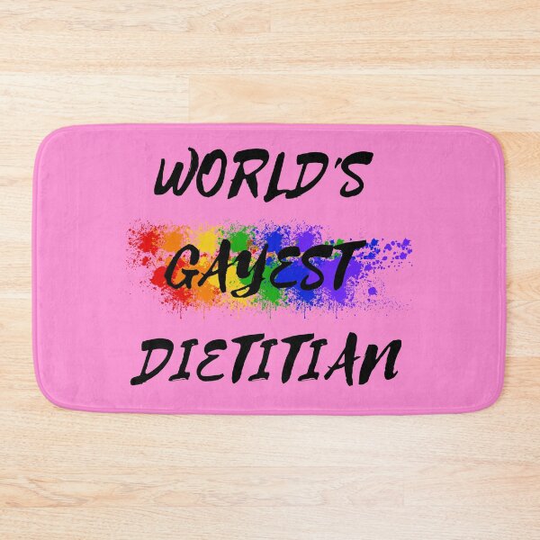 Item preview, World's Gayest Dietitian LGBT Humor With Rainbow Colors For Proud Queer Dietitians In Pink designed and sold by LuckyKermit.