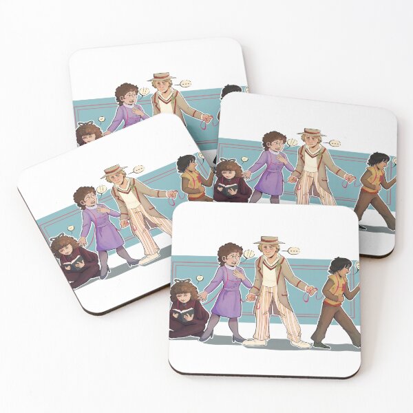 Item preview, 5th Doctor and his companions designed and sold by DoctorwhoTrash.