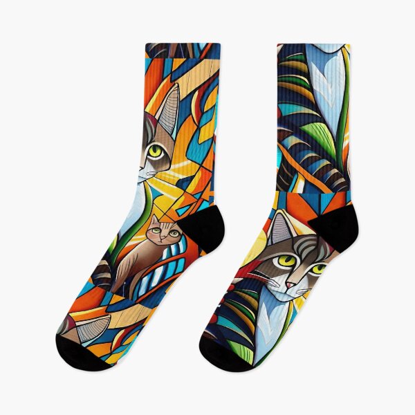Item preview, Painted colorful funny cats mosaic designed and sold by HappyTrippy.