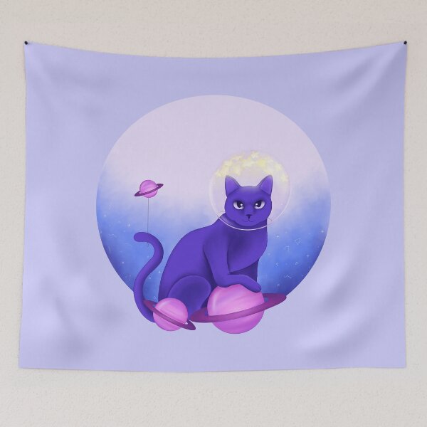 Item preview, Purple astronaut cat designed and sold by Adadrawings.