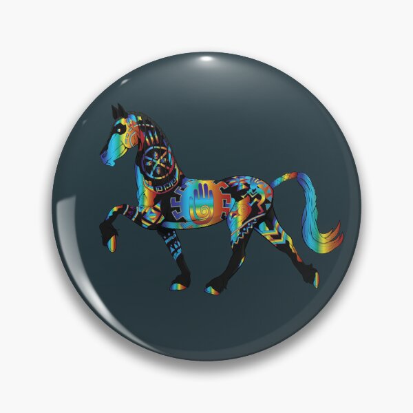 Item preview, Southwestern Rainbow Horse black and Magical forest designed and sold by Caummon Thread.