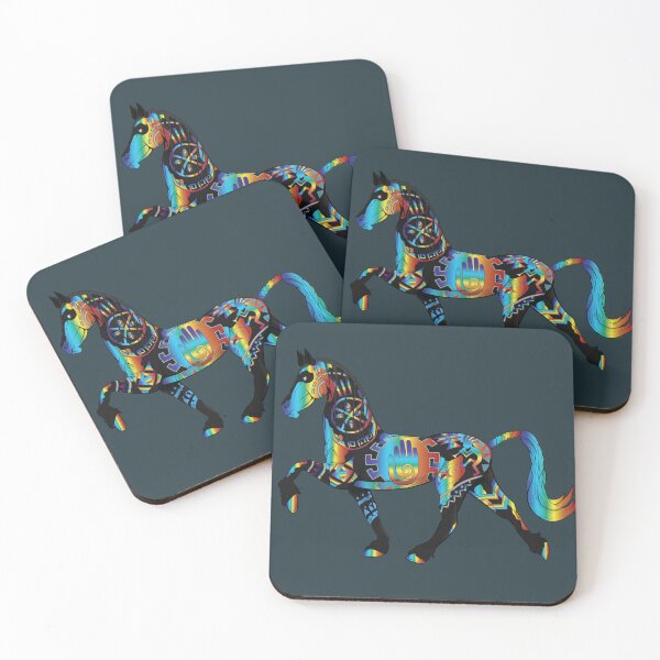Item preview, Southwestern Rainbow Horse black and Magical forest designed and sold by Caummon Thread.
