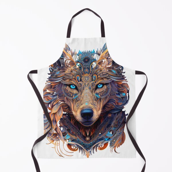 Item preview, colorful wolf with flowers designed and sold by word2world.