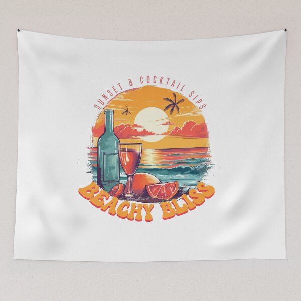 Item preview, Sunset & Cocktail Sips. Beachy Bliss - Summer Vibes Holiday Vacation designed and sold by AntibodyDP7.
