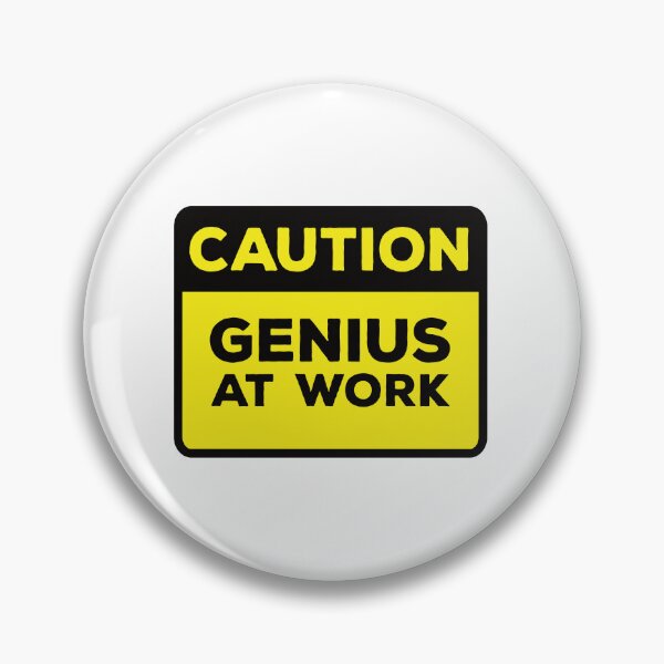 Item preview, Yellow Road Sign - Caution Genius at Work designed and sold by Rhu Creations.