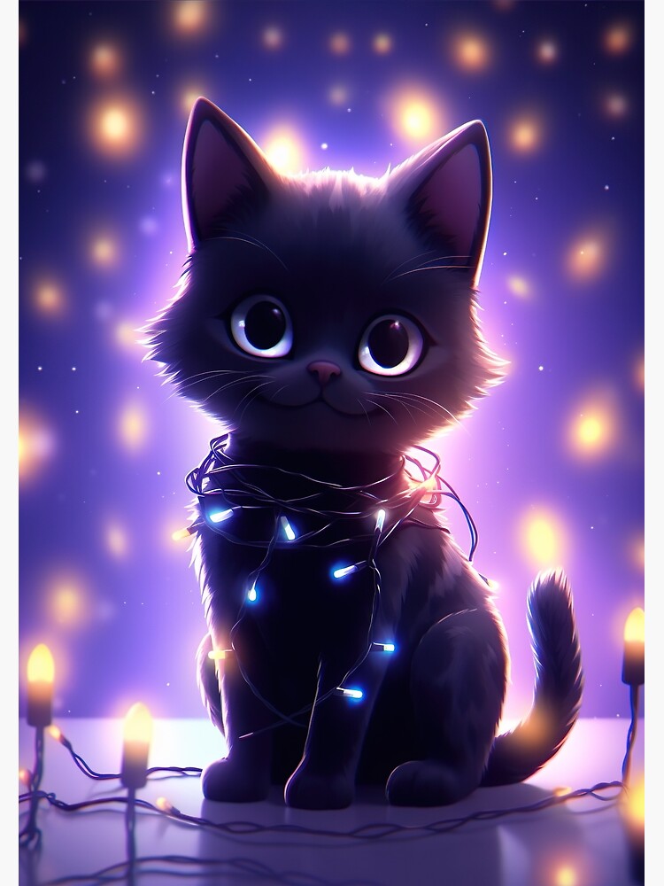 Christmas Cat, Light Cat, Christmas Lights Cat, Light up Kitty