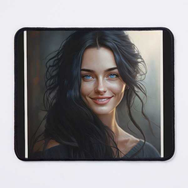 Item preview, Blue eyes smiling lady designed and sold by ShadowDragon1.
