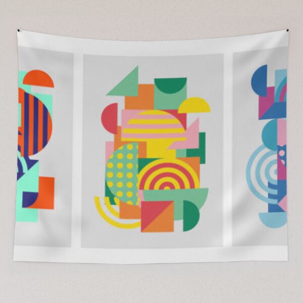 Item preview, Colorful trendy geometric shapes flat elements of a pattern. Pop art style texture. Modern abstract design for poster and cover template background. Vector illustration stock illustration... designed and sold by MTShoppingLine.