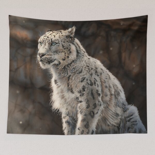 Item preview, King of the Mountains - Snow Leopard designed and sold by alandodrawing.
