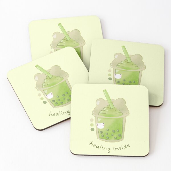 Item preview, Green frog boba tea  designed and sold by hey-evie-arts.