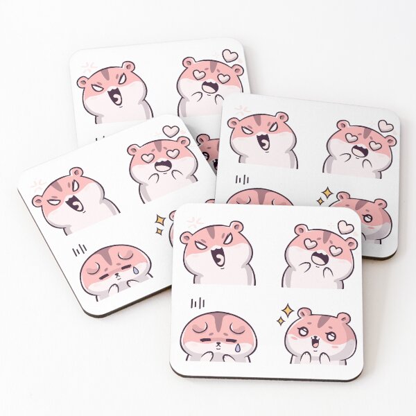 Item preview, Cute Kawaii Hamster Stickers - Pink designed and sold by CuteFrogCreates.