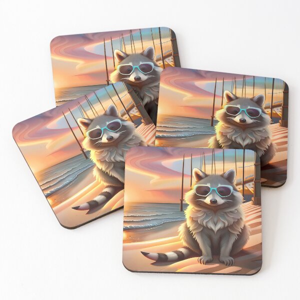 Item preview, vibing happy summer racoon designed and sold by Francoa76.