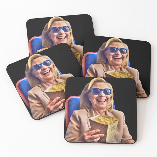 Item preview,  Hillary grinning with popcorn designed and sold by Signs for Dark Times.