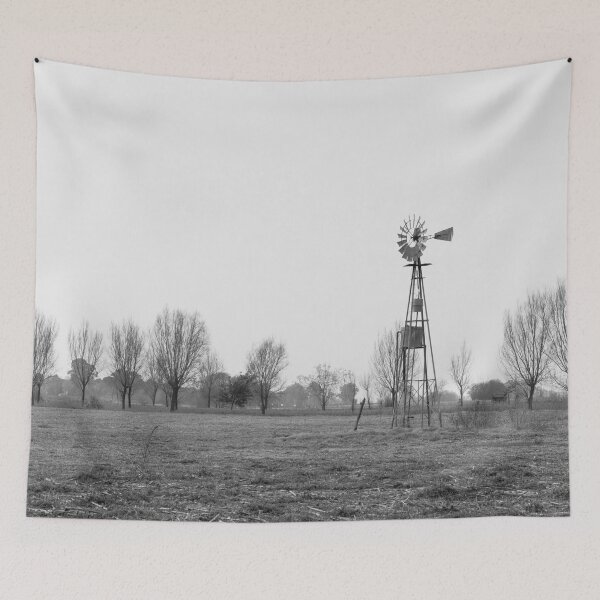Item preview, Windmill among poplar trees. Fine art photography. designed and sold by nachodramis.