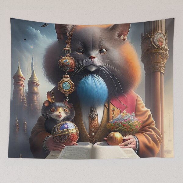 Item preview, Enigmatic Elegance: Captivating Artwork Featuring a Regal Feline designed and sold by artmanikin.