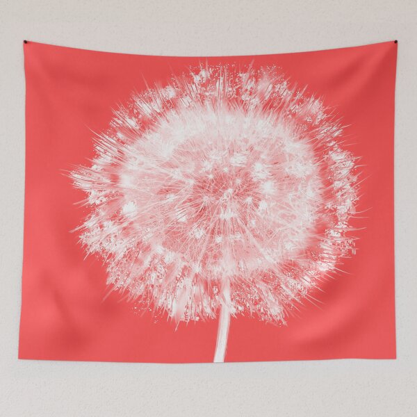 Item preview, Coral Floral Dandelion Digital Collage Painting Cyanotpye Photograph Art Nature Print designed and sold by ARTbyABACCUS.