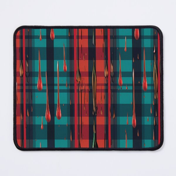 Item preview, Blue and red plaid dripping rain  designed and sold by ZombiOctopi.