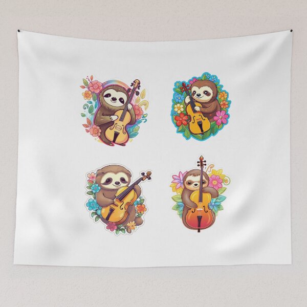 Item preview, Adorable Sloths Playing the Strings designed and sold by AdiRemba.