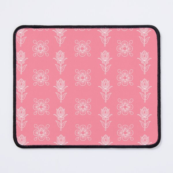 Item preview, Minimalistic floral pattern, line art floral pattern in baby pink, folk art designed and sold by HariniArts.