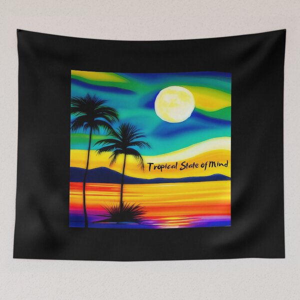 Item preview, Tropical State of Mind Palm and Sunset watercolor designed and sold by SimpleSteve.