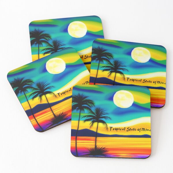 Item preview, Tropical State of Mind Palm and Sunset watercolor designed and sold by SimpleSteve.