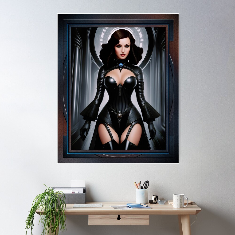 Gothic Empress Zantia Beautiful AI Concept Art Portrait by Xzendor7 Wall Decor Poster