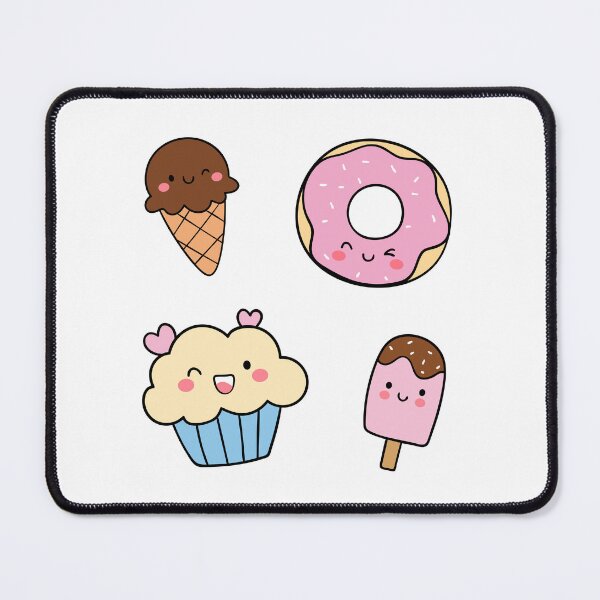 Item preview, Cute Kawaii Faces, Donut, Cupcake and Ice Cream (Set of 4) designed and sold by OFMdesigns.