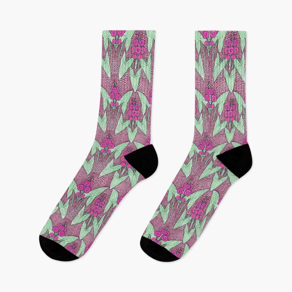Item preview, Art Nouveau Pink Blue Green Arrowhead Floral Pattern designed and sold by tanjica.