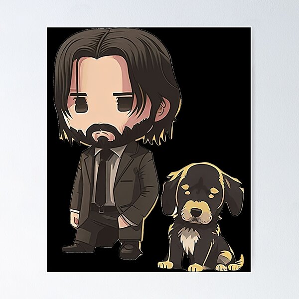 Artikel-Vorschau von Süßer John Wick mit Welpen, designt und verkauft von CasualTeeAU.