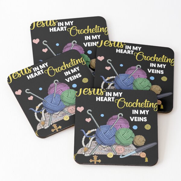 Item preview, jesus in y heart crocheting in my veins jesus designed and sold by CasualTeeAU.