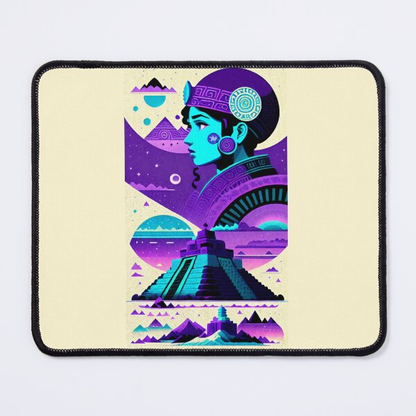 Item preview, Mayan person and pyramid with light background designed and sold by Mayans-art.