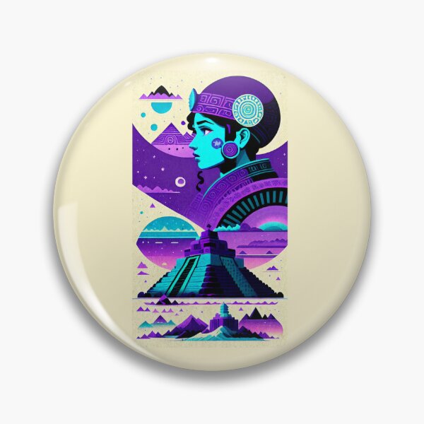Item preview, Mayan person and pyramid with light background designed and sold by Mayans-art.