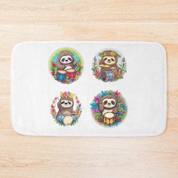 Item preview, Cool Sloths Playing the Drums designed and sold by AdiRemba.