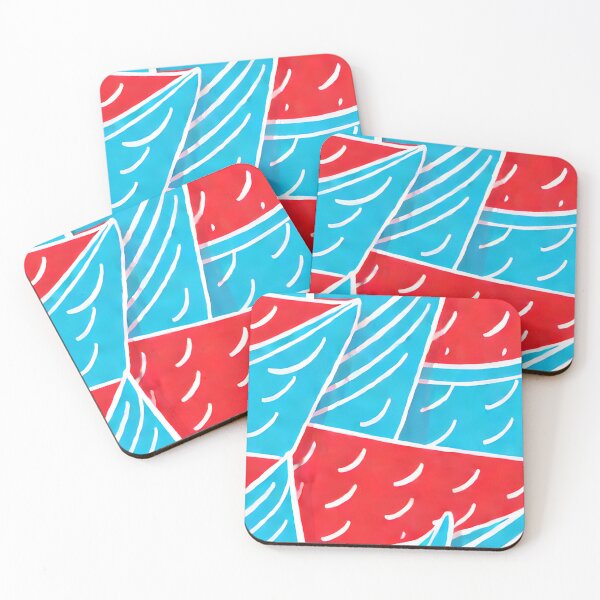 Item preview, Abstract nautical seamless pattern in blue and red designed and sold by SophieClimaArt.