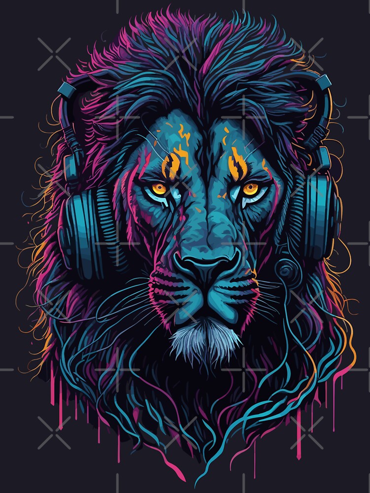 Colorful Lion DJ | Rainbow Lion King | Wild Headphones