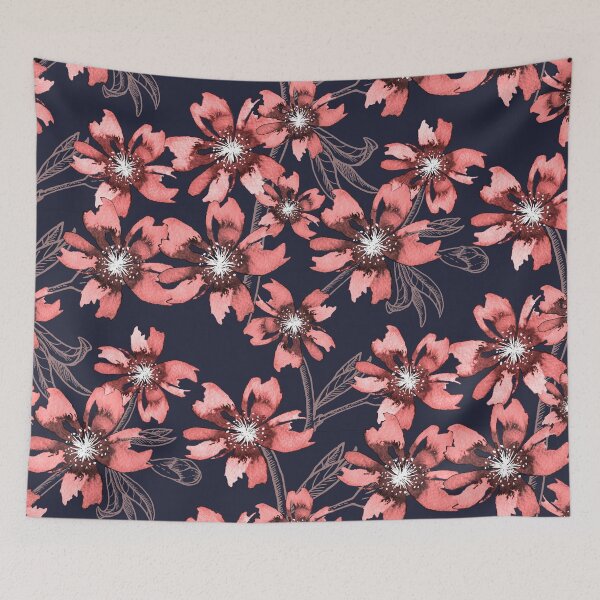 Item preview, Romantic watercolor floral pattern, pink designed and sold by Katj-A-Studio.