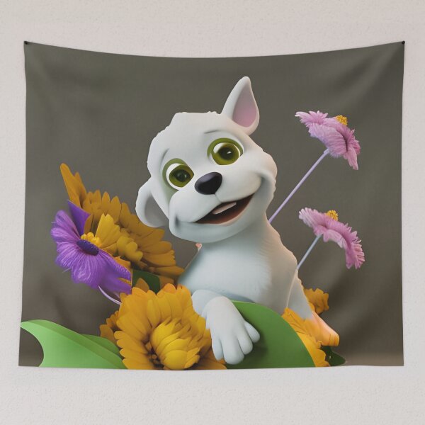 Item preview, Dogs and Flowers 11 designed and sold by Camila Hamdan.