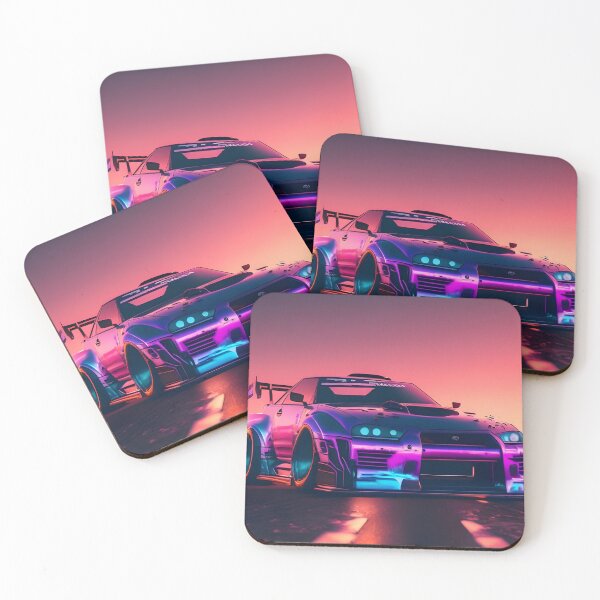 Item preview, Synthwave drift car design designed and sold by N1chePrints.