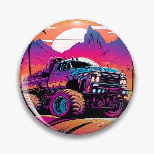 Artikelvorschau, Synth Wave Monster Truck – eine umwerfende Fusion aus Kraft, Nostalgie und Retro-Vibes entworfen und verkauft von QualityQuest.