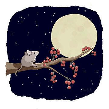 Artwork thumbnail, Mouse Looking at the Moon - Big Thoughts by RhondaLuluArt