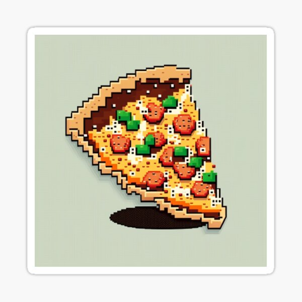 pixel style pizza slice icon. Vector illustration 32x32 pix