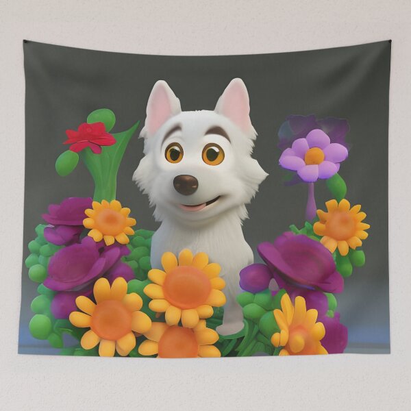 Item preview, Dogs and Flowers 12 designed and sold by Camila Hamdan.